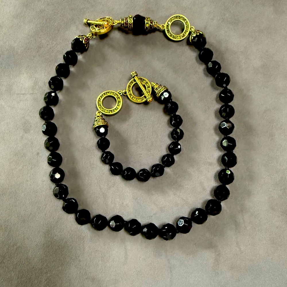 Heidi Daus, Art Deco Style Necklace And Bracelet Set, With Swarovski Crystals